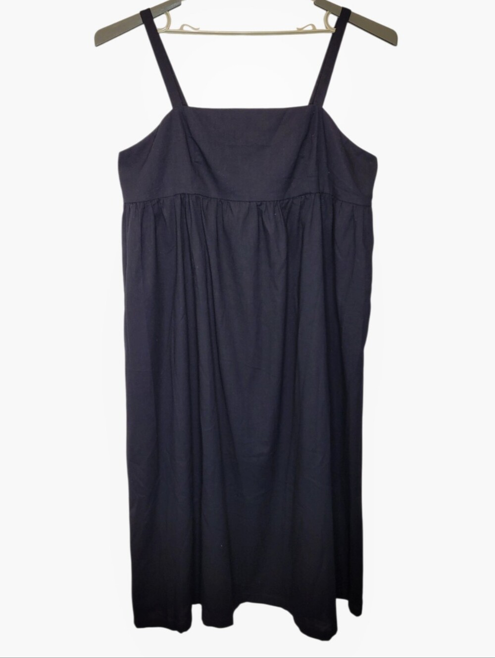 Modcloth Sleeveless Linen Blend Empire Waist Maxi Dress 2X Black